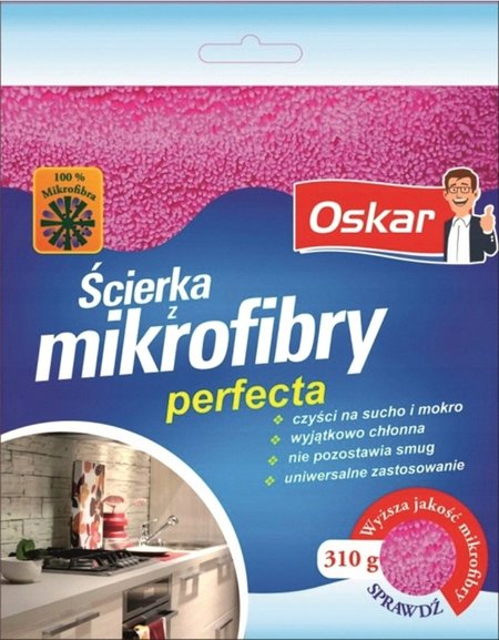 Ścierka mikrofibra (mikrofaza) Oskar w opakowaniu 1 szt. wielokolorowy