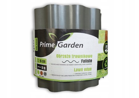 PrimeGarden Obrzeże trawnikowe Faliste 900cm x 15cm szary