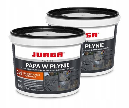 2xJurga papa w płynie 12 kg antracyt hydroizolacja dachu