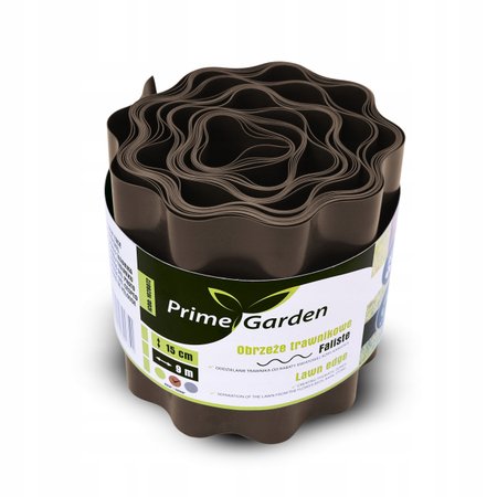 PrimeGarden Obrzeże trawnikowe Faliste 900cm x 15cm brązowy