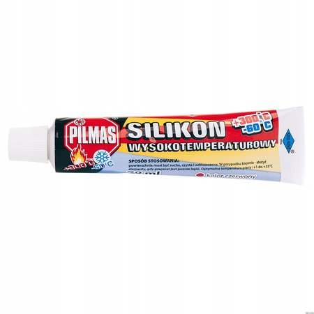 PILMAS silikon wysokotemperaturowy 70 ml 300 stopni Celsjusza czerwony