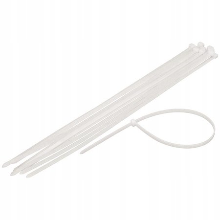 Super mocne Opaski zaciskowe kablowe białe 3,6x300mm 100szt. DEDRA 11B36302