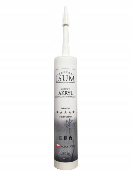 ISUM AKRYL budowlany neutralny biały 310ml