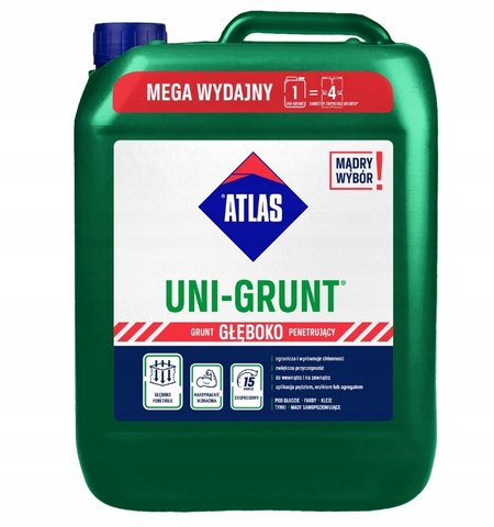 Atlas uni-grunt szybkoschnąca emulsja gruntująca, 5 kg