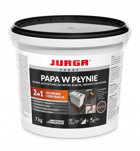 Papa w płynie Jurga 2802 brązowa 7 kg 2W1 DEKORACJA I HYDROIZOLACJA