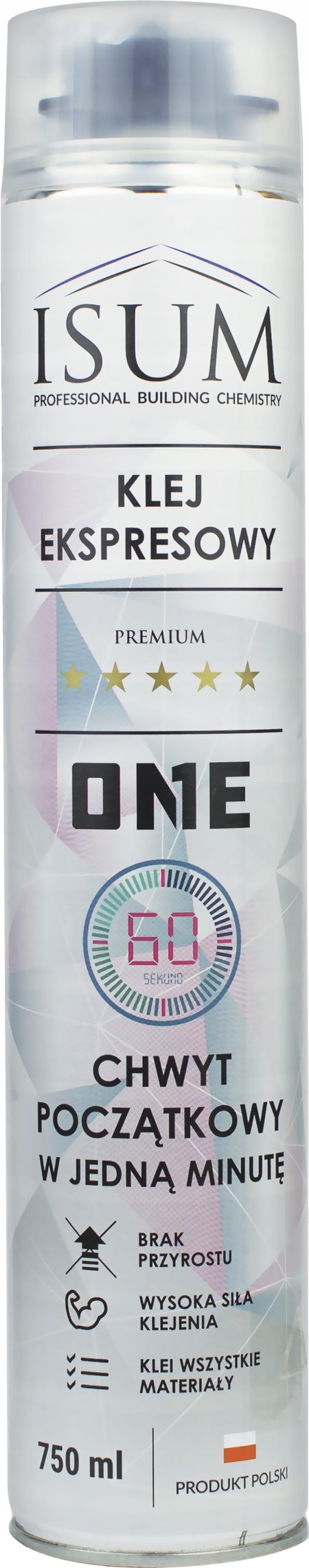 ISUM Klej Ekspresowy ONE PIANOKLEJ PIANKA 60 SEKUND 750ml