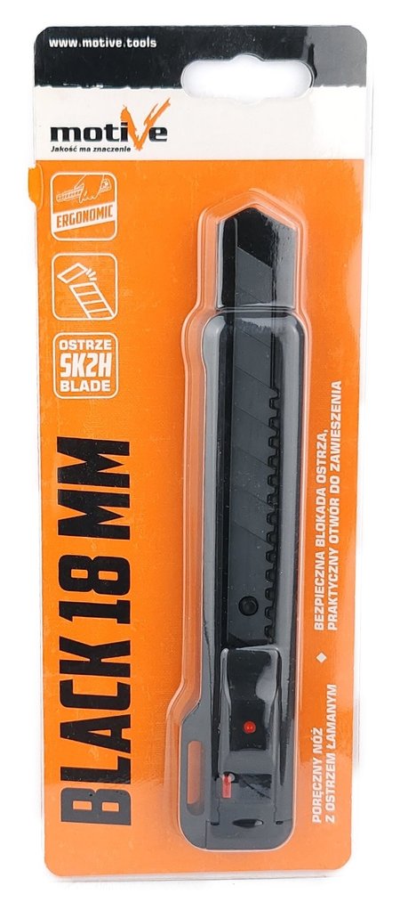 Motive poręczny nóż z ostrzem łamanym black 18mm