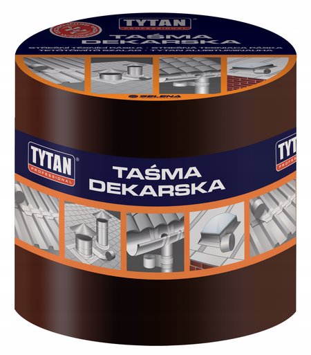 Taśma dekarska bitumiczna uszczelniająca 10 mb x 15 cm TYTAN brązowy 8017