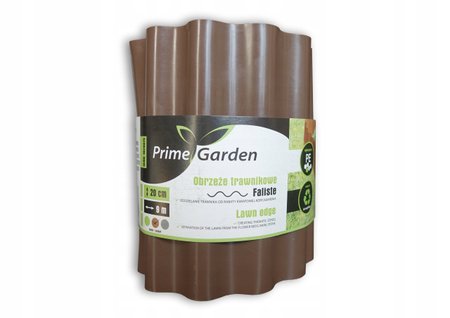 PrimeGarden Obrzeże trawnikowe Faliste 900cm x 20cm brązowy