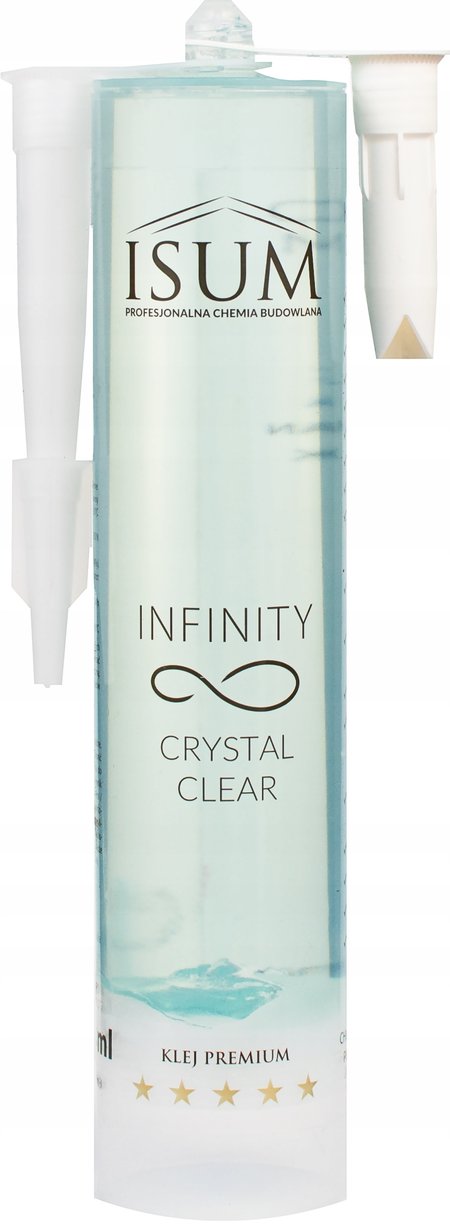 Klej-uszczelniacz ISUM CRYSTAL CLEAR 310ml. KRYSTALICZNIE BEZBARWNY.