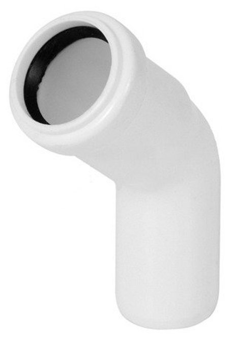Kolano kanalizacyjne 32mm<45 białe Tycner