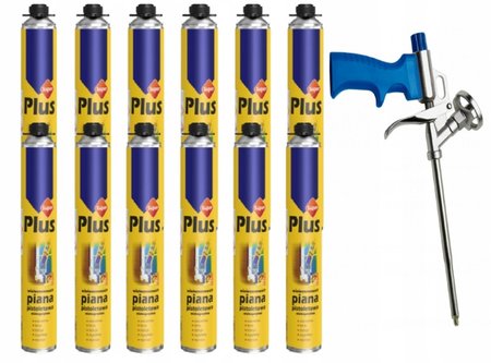 12XPiana montażowa pistoletowa Super Plus Tytan 750 ml+PISTOLET TYTAN CALIB