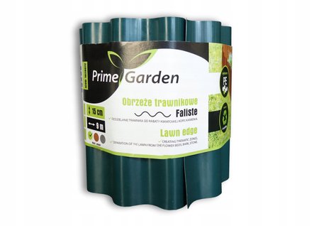 PrimeGarden Obrzeże trawnikowe Faliste 900cm x 15cm zielony