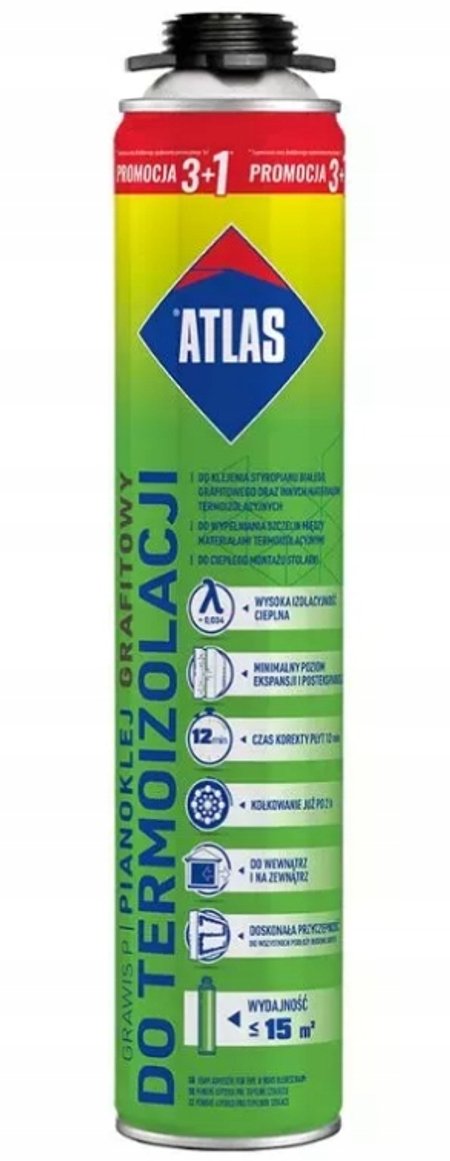 Atlas Pianoklej do termoizolacji Grawis P grafitowy 850 ml