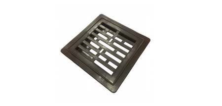 Kratka wentylacyjna - 14 x 14 cm - płaska brązowa - 150 x 155