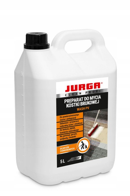 JURGA WASH PV 5L Preparat do mycia KOSTKI BRUKOWEJ, BETONU, PŁYTEK, KAMIEN.