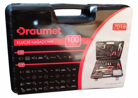 DRAUMET Klucze nasadowe komplet 100cz. 1/2 1/4 (nr katalogów 7016)
