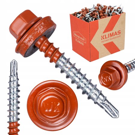 Wkręt samowiercący Klimas 4,8 x 35 mm ceglasty 250 szt.