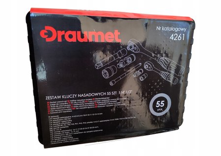 DRAUMET ZESTAW Klucze nasadowe komplet 55cz. 1/2-1/4 (nr katalogowy 4261)